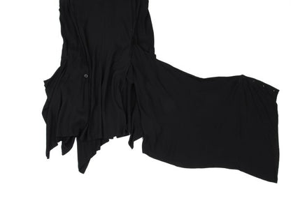 Yohji Yamamoto NOIR Rayon Draped Raw-Cut Back Jacket Size 1