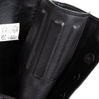 Yohji Yamamoto 17SS Leather Linen Back Boots Black Size 23CM
