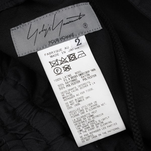 Yohji Yamamoto POUR HOMME 22SS Wool Pants Black Size 2