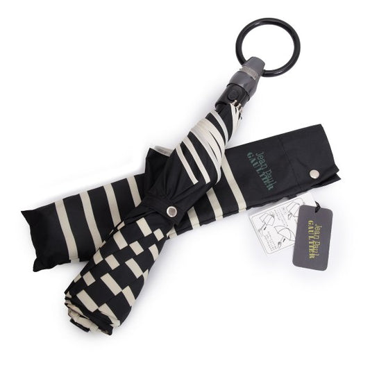 Jean Paul GAULTIER Black One-Touch Border Umbrella Size 55CM