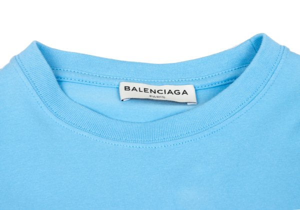 BALENCIAGA SPANDEX Logo Print Cut & Sew Light Blue Size S
