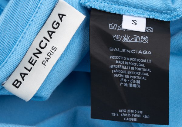 BALENCIAGA SPANDEX Logo Print Cut & Sew Light Blue Size S