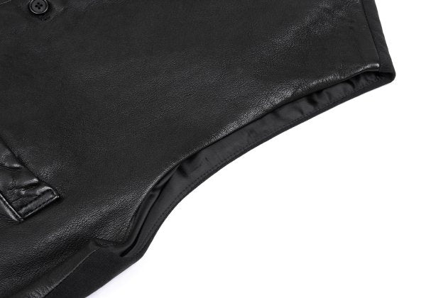 S'YTE Lamb Leather Panel Collarless Vest Black Size 3