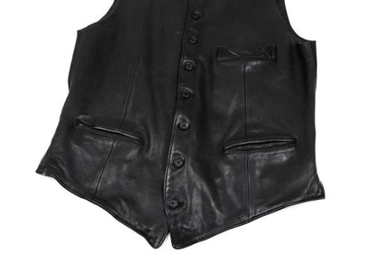 S'YTE Lamb Leather Panel Collarless Vest Black Size 3