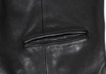 S'YTE Lamb Leather Panel Collarless Vest Black Size 3