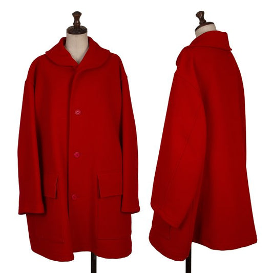 Y's Wool Shawl Collar Coat Red Size M