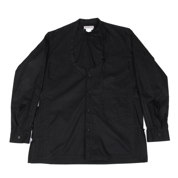 Yohji Yamamoto POUR HOMME Asymmetric Shirt Charcoal Size 3