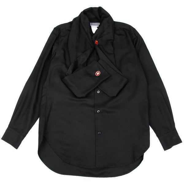 Yohji Yamamoto POUR HOMME 03AW Silk Stole Shirt Black Size 3