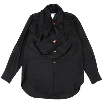 Yohji Yamamoto POUR HOMME 03AW Silk Stole Shirt Black Size 3