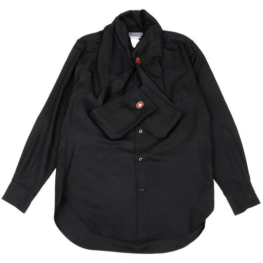 Yohji Yamamoto POUR HOMME 03AW Silk Stole Shirt Black Size 3