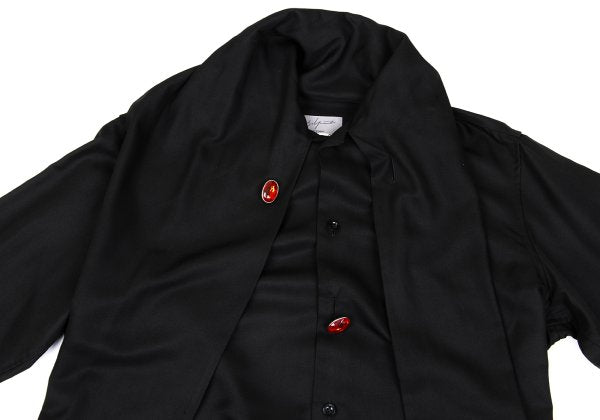 Yohji Yamamoto POUR HOMME 03AW Silk Stole Shirt Black Size 3