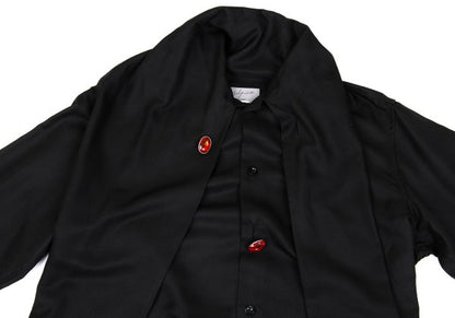 Yohji Yamamoto POUR HOMME 03AW Silk Stole Shirt Black Size 3