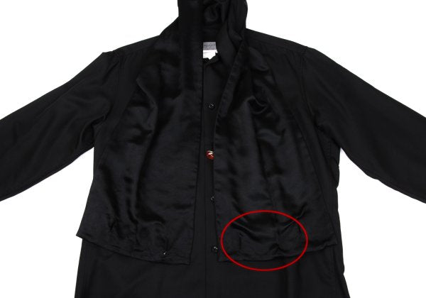 Yohji Yamamoto POUR HOMME 03AW Silk Stole Shirt Black Size 3