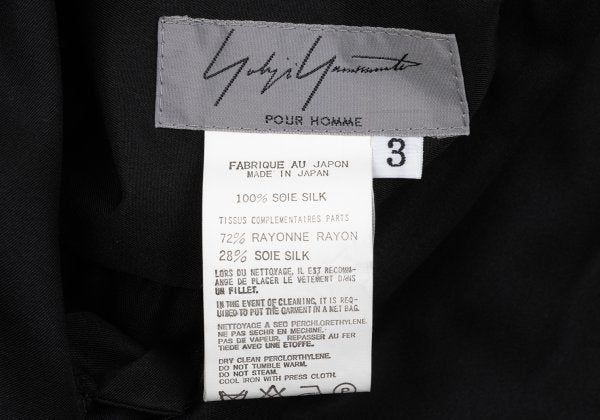 Yohji Yamamoto POUR HOMME 03AW Silk Stole Shirt Black Size 3
