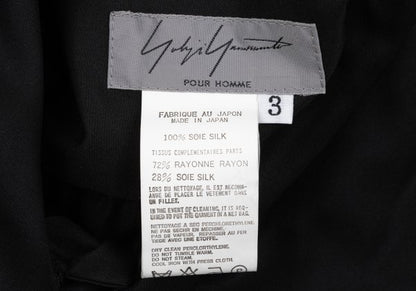 Yohji Yamamoto POUR HOMME 03AW Silk Stole Shirt Black Size 3