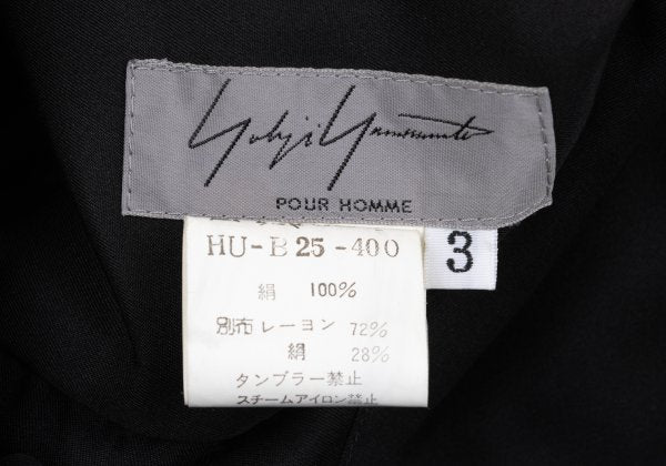 Yohji Yamamoto POUR HOMME 03AW Silk Stole Shirt Black Size 3