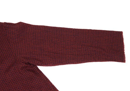 JURGEN LEHL Babaghuri Wool Grid Check Hooded Red Blue Coat Size M