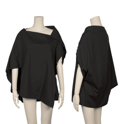 Y's Cotton Asymmetric Blouse Black Size 2