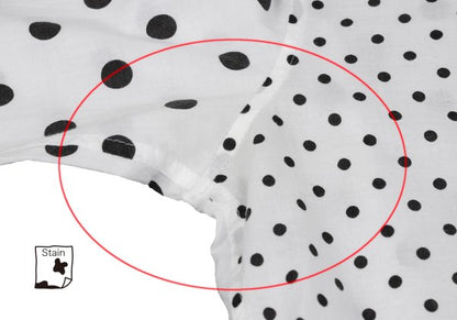 Y's Cotton Dot Print Round Collar Blouse White/Black Size 2
