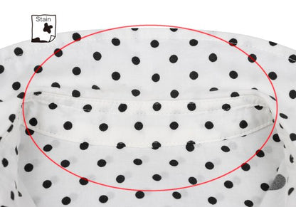 Y's Cotton Dot Print Round Collar Blouse White/Black Size 2