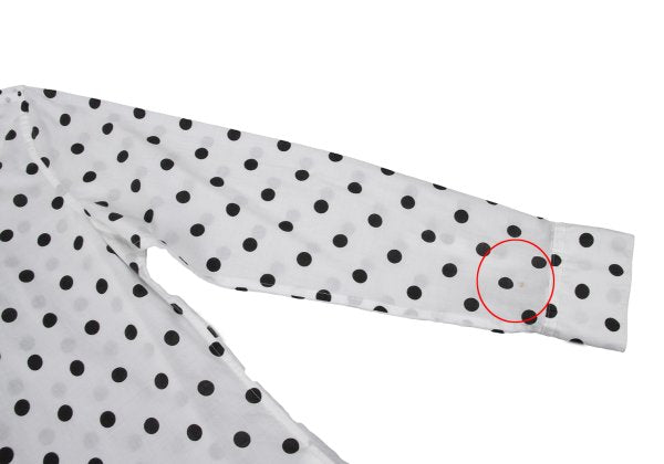 Y's Cotton Dot Print Round Collar Blouse White/Black Size 2