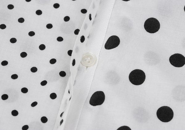 Y's Cotton Dot Print Round Collar Blouse White/Black Size 2