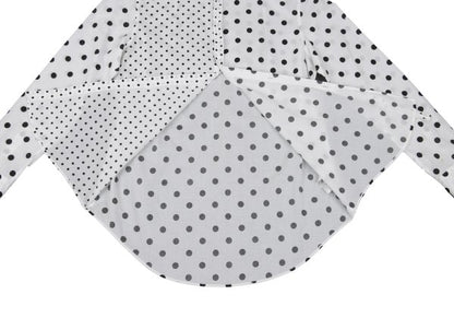 Y's Cotton Dot Print Round Collar Blouse White/Black Size 2