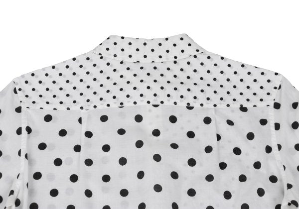 Y's Cotton Dot Print Round Collar Blouse White/Black Size 2