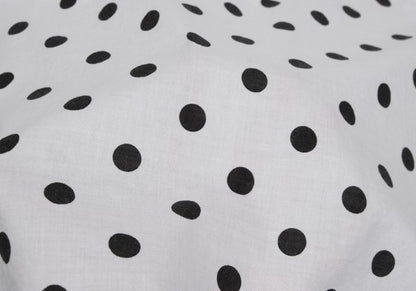 Y's Cotton Dot Print Round Collar Blouse White/Black Size 2