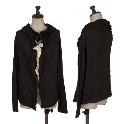 Y's Black Washer-Processed Wool Cardigan Size 2