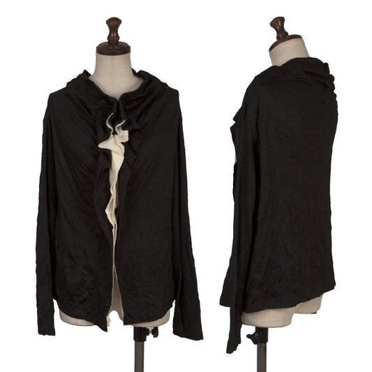 Y's Black Washer-Processed Wool Cardigan Size 2