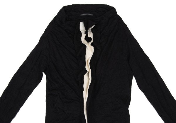 Y's Black Washer-Processed Wool Cardigan Size 2