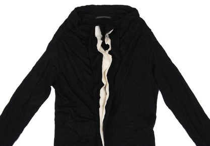 Y's Black Washer-Processed Wool Cardigan Size 2