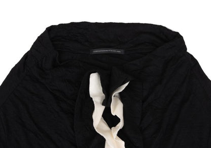 Y's Black Washer-Processed Wool Cardigan Size 2