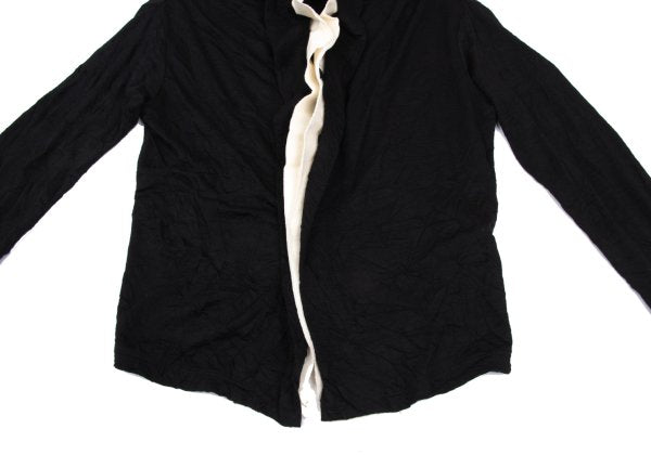 Y's Black Washer-Processed Wool Cardigan Size 2