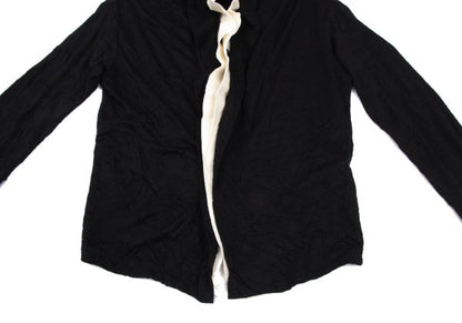 Y's Black Washer-Processed Wool Cardigan Size 2