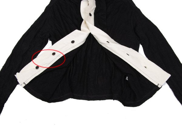Y's Black Washer-Processed Wool Cardigan Size 2