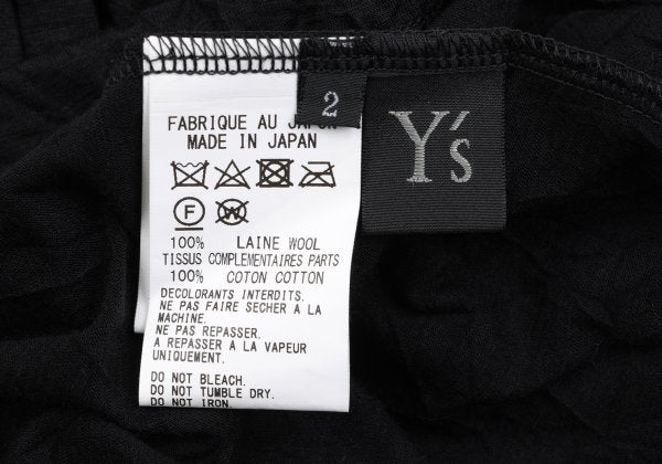 Y's Black Washer-Processed Wool Cardigan Size 2