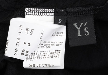 Y's Black Washer-Processed Wool Cardigan Size 2