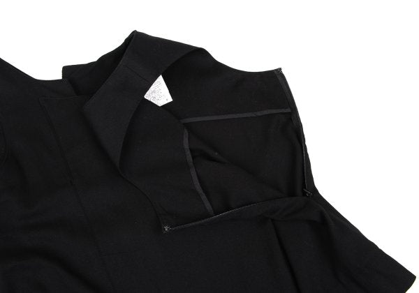 Y's Pleated Wrap Design Sleeveless Dress Black Size 1