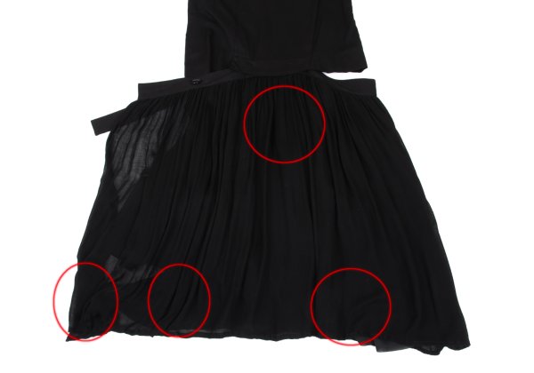 Y's Pleated Wrap Design Sleeveless Dress Black Size 1