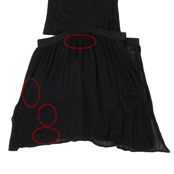 Y's Pleated Wrap Design Sleeveless Dress Black Size 1