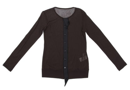 Yohji Yamamoto FEMME Mixed Material Cardigan Brown Size 2