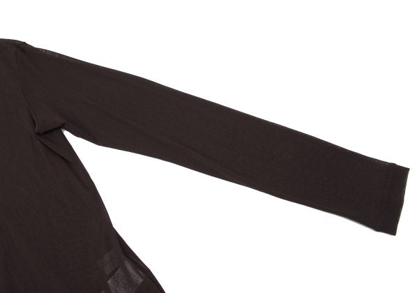 Yohji Yamamoto FEMME Mixed Material Cardigan Brown Size 2