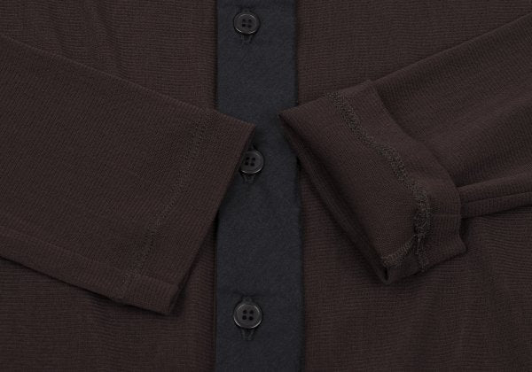 Yohji Yamamoto FEMME Mixed Material Cardigan Brown Size 2