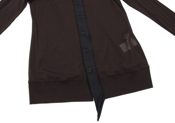 Yohji Yamamoto FEMME Mixed Material Cardigan Brown Size 2