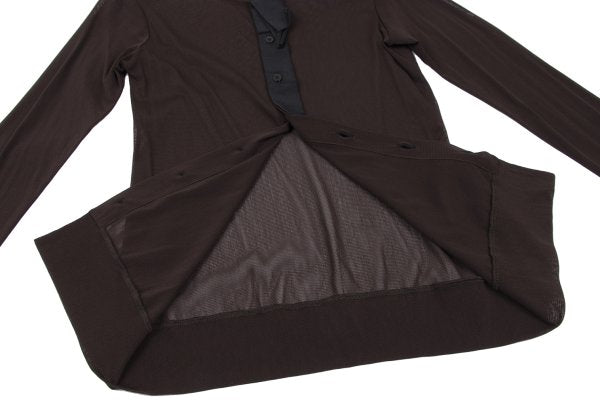 Yohji Yamamoto FEMME Mixed Material Cardigan Brown Size 2