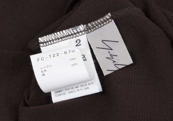 Yohji Yamamoto FEMME Mixed Material Cardigan Brown Size 2