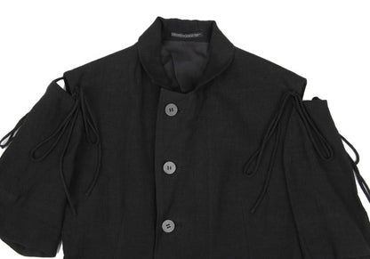 Yohji Yamamoto FEMME Linen Open Shoulder Jacket Black Size 1
