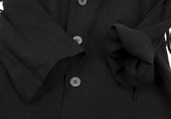Yohji Yamamoto FEMME Linen Open Shoulder Jacket Black Size 1